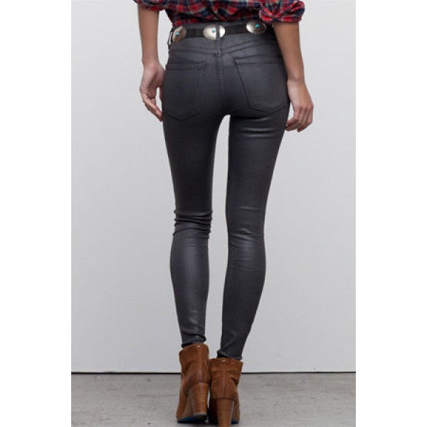 Leatherette Rocket High Rise Jean