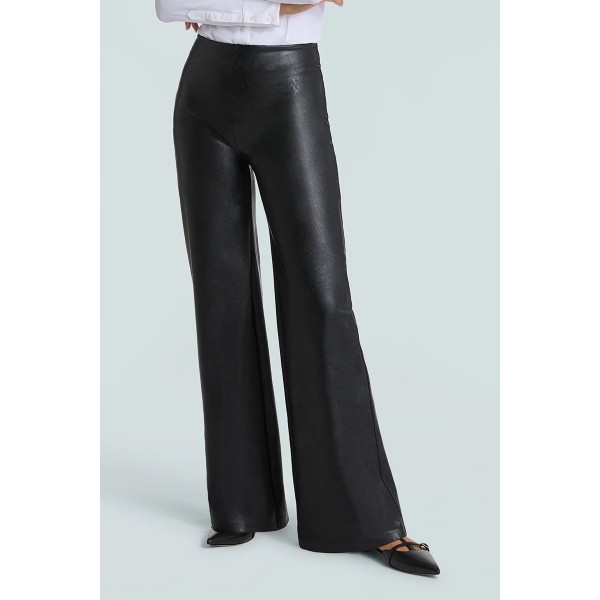 Faux Leather Wide Leg Pant