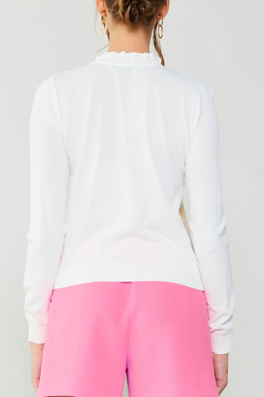 Woven Combo Print Sweater