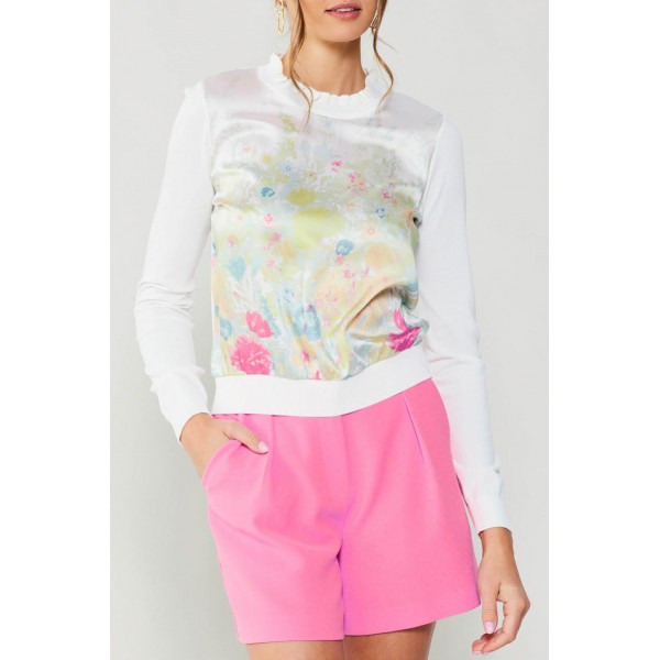 Woven Combo Print Sweater