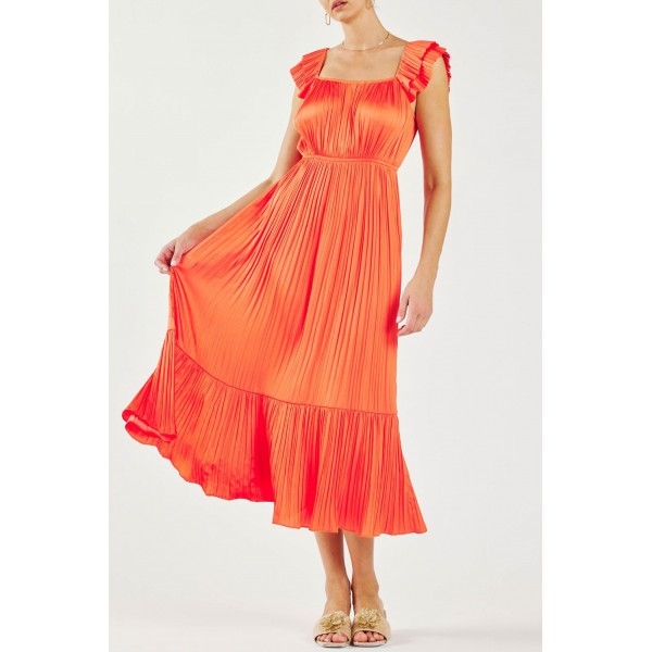 Flutter Sleeve Midi Dress