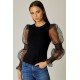 Organza Sleeve Top