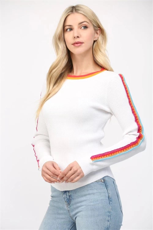 Crochet Trim Knit Top