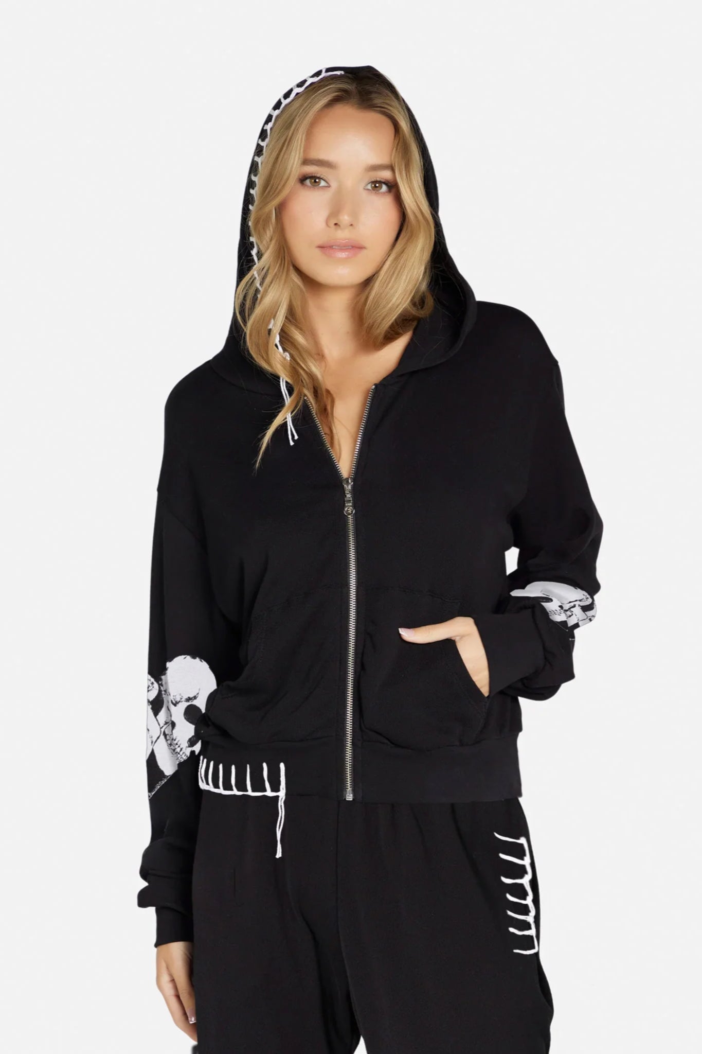 Lachelle Skull Heart Zip Hood