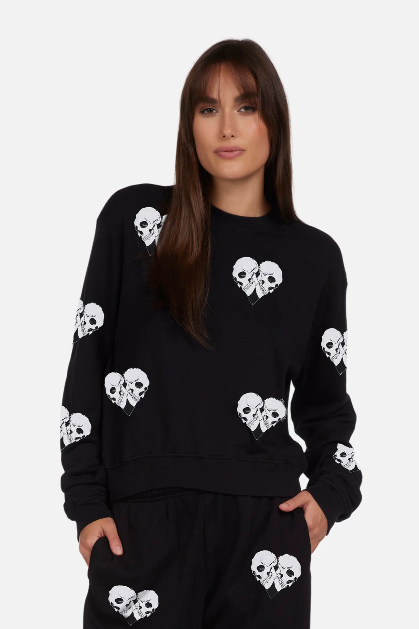 Spalding Skull Heart Sweat Shirt