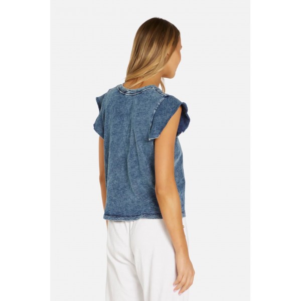 Bronte Short Sleeve Acid Denim Tee