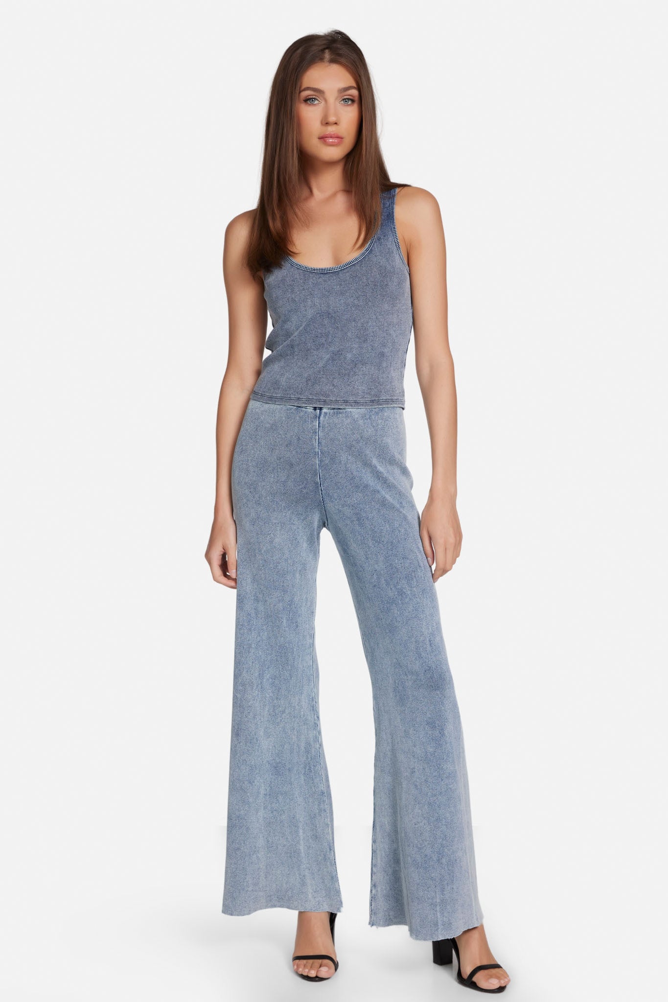 Ommin Rib Denim Flare Pant