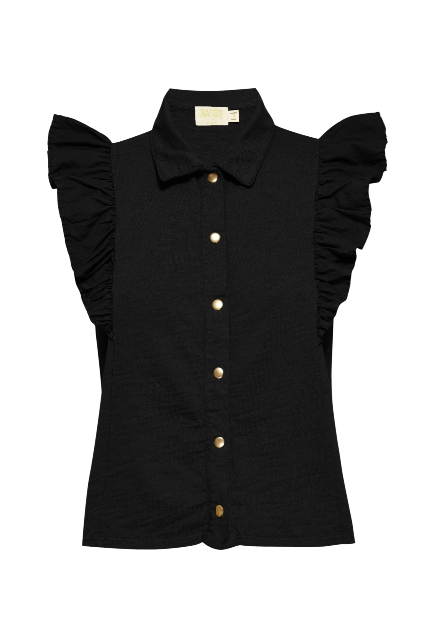 Archer Ruffle Button Top