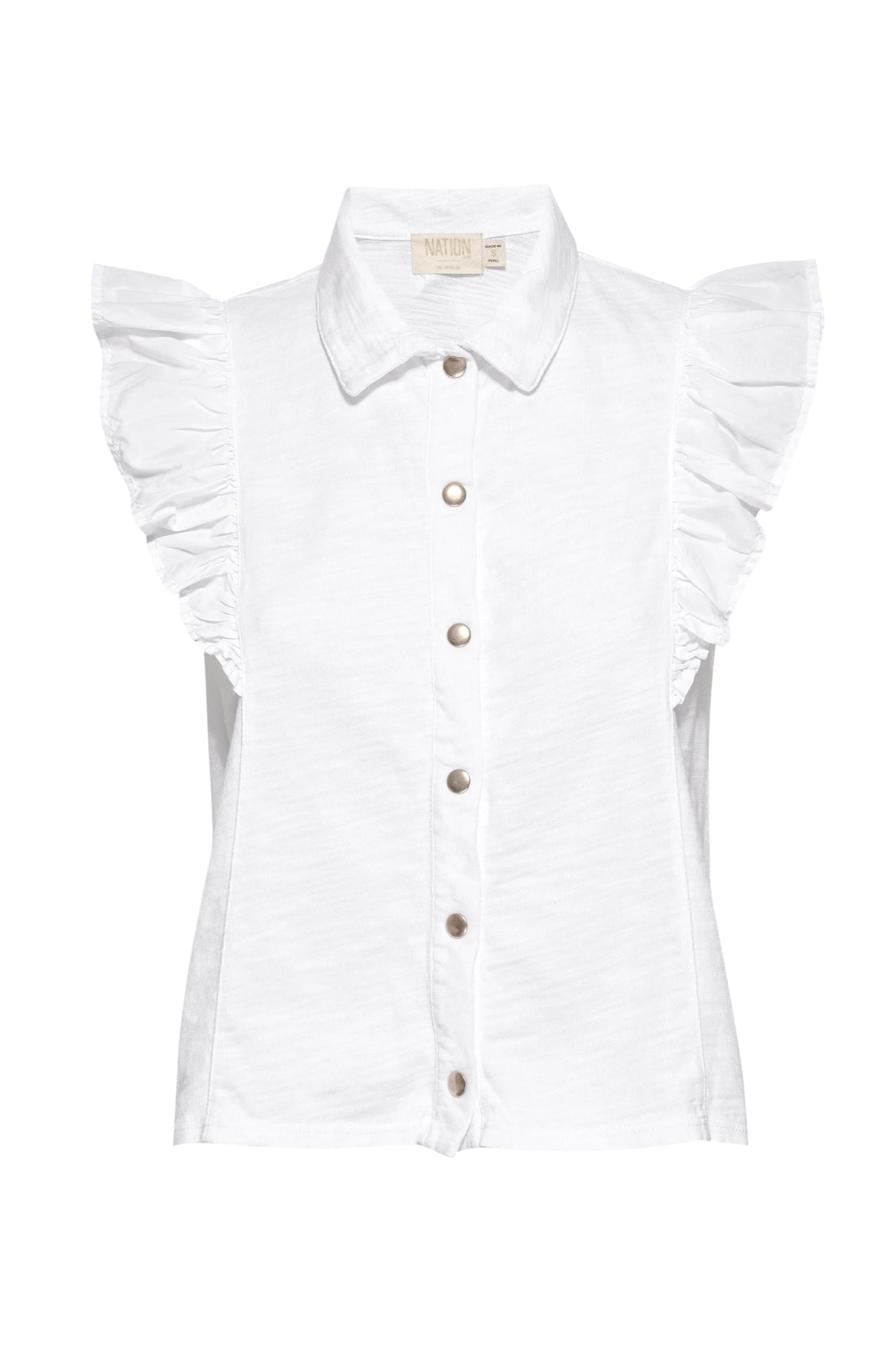 Archer Ruffle Button Top