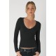 Deep V-Neck Long Sleeve