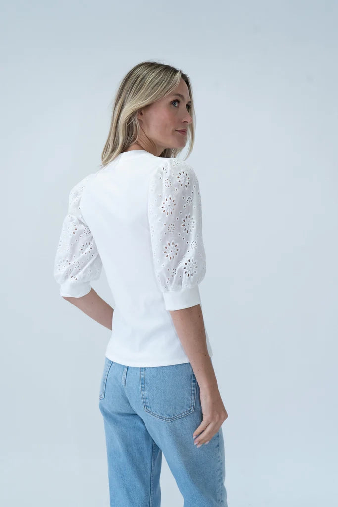 Lace Sleeve Knit Henley